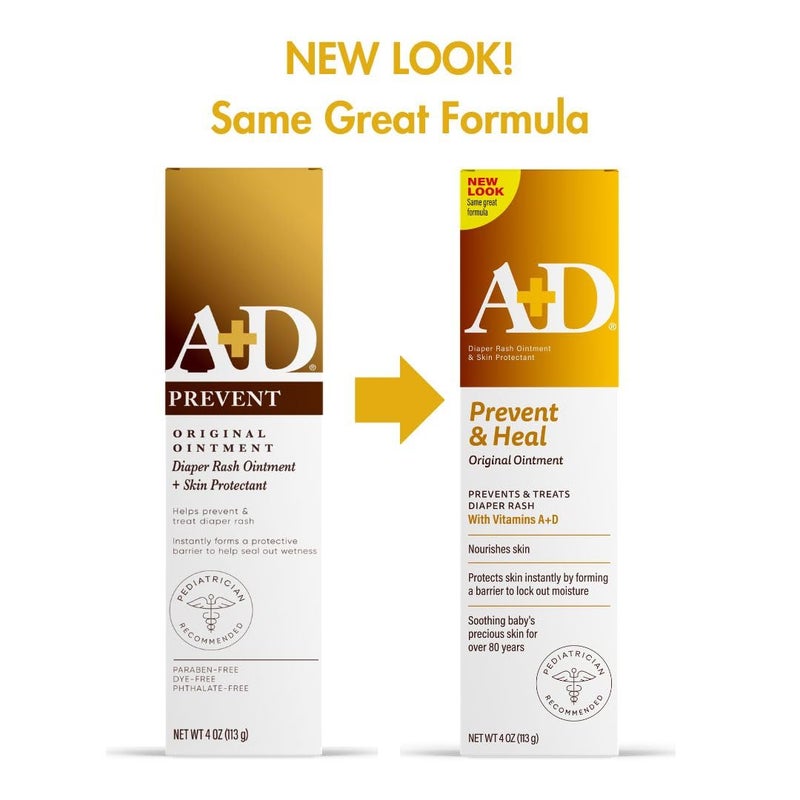 A + D A+D Original Diaper Rash Ointment Prevents & Treats Diaper Rash, Moisturizing Skin Protectant with Vitamins A & D, Healing Skin Ointment for Dry and Cracked Skin 4oz - Image 3